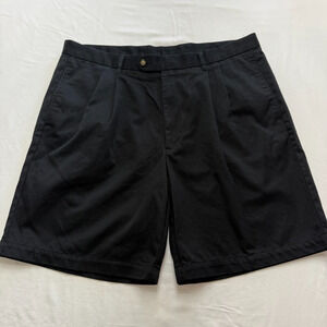 GARY PLAYER Casual Golf Shorts Men Size 40 Black Pleated 100% Cotton